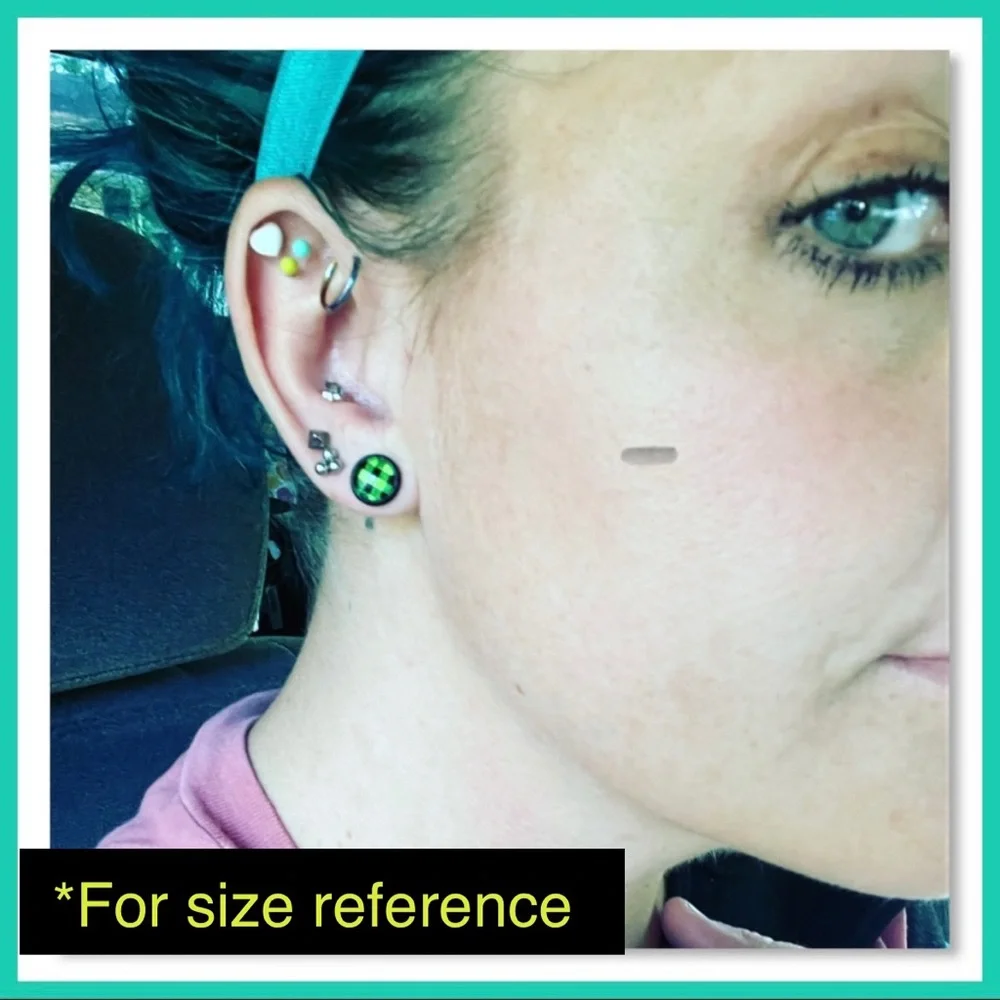 Purple Plaid Stud Earrings - Picture 4 of 5